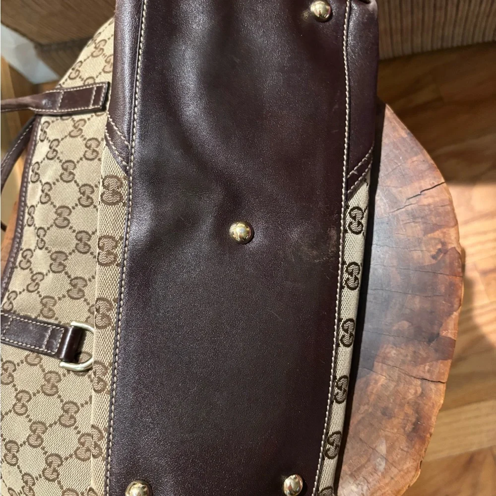 Gucci Beige and Brown GG Canvas Tote - Picture 7 of 12